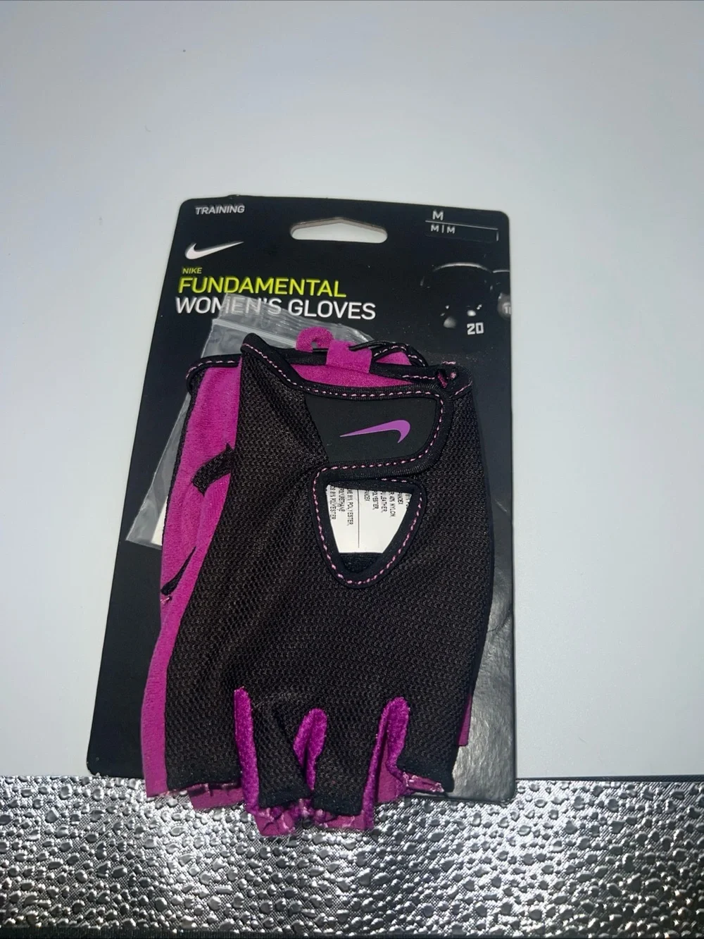 Nike Women's Fingerless Training Gloves - Magenta and Black